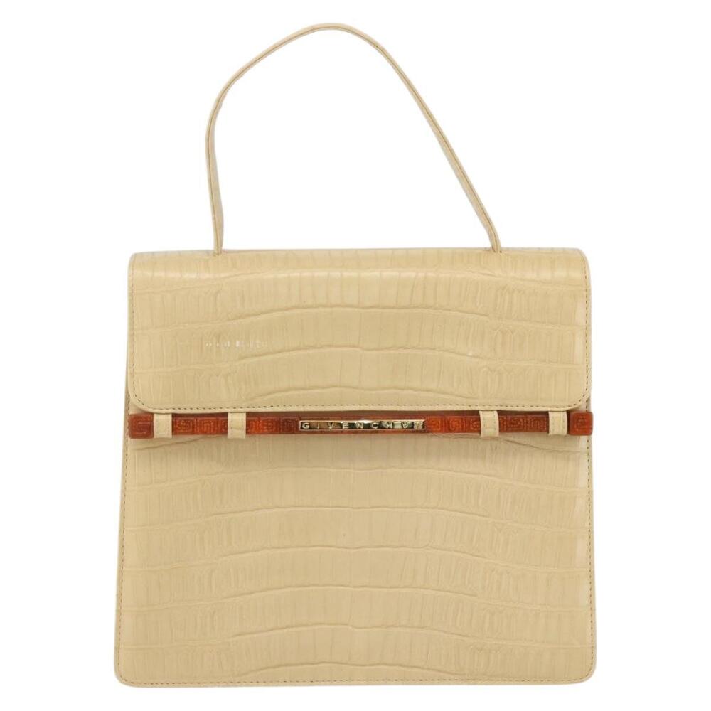 GIVENCHY Hand Bag Embossed leather Beige Gold Auth 160292 - Picture 13 of 16